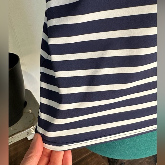 Lands End Women's V Neck Tankini Swimsuit Underwire Top Striped Size 10 navy - Picture 6 of 11